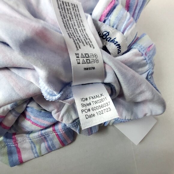 Tommy Bahama Womens Size XL Short Sleeve Cotton Pajama Set Striped Blue/Pink - Picture 12 of 16